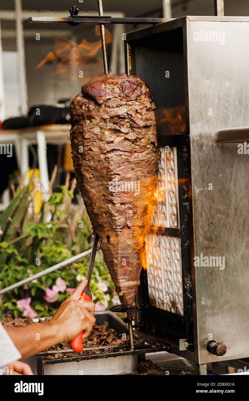 Trompo de carne Mexican Tacos al Pastor in Mexico city Stock Photo Alamy