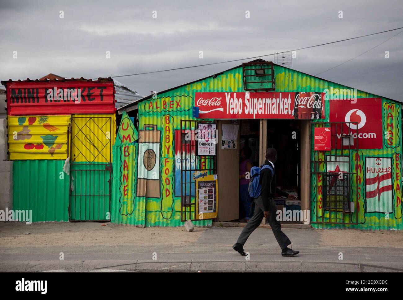 A mini supermarket is open, while other shops are closed due to the Coronavirus. Cape town, South Africa Stock Photo