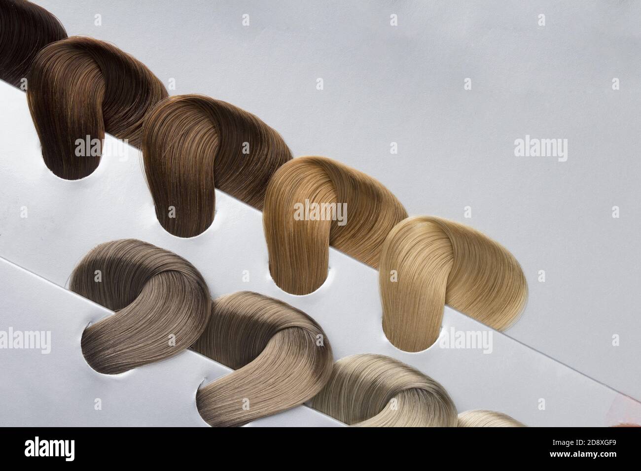 Professional coloring concept . Hair Colors Sample close up Stock Photo