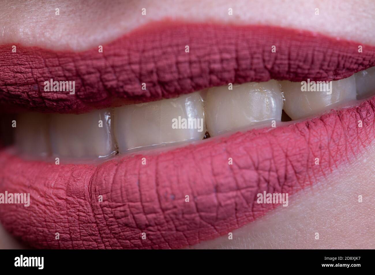 Lipstick lips close up red hires stock photography and images Alamy