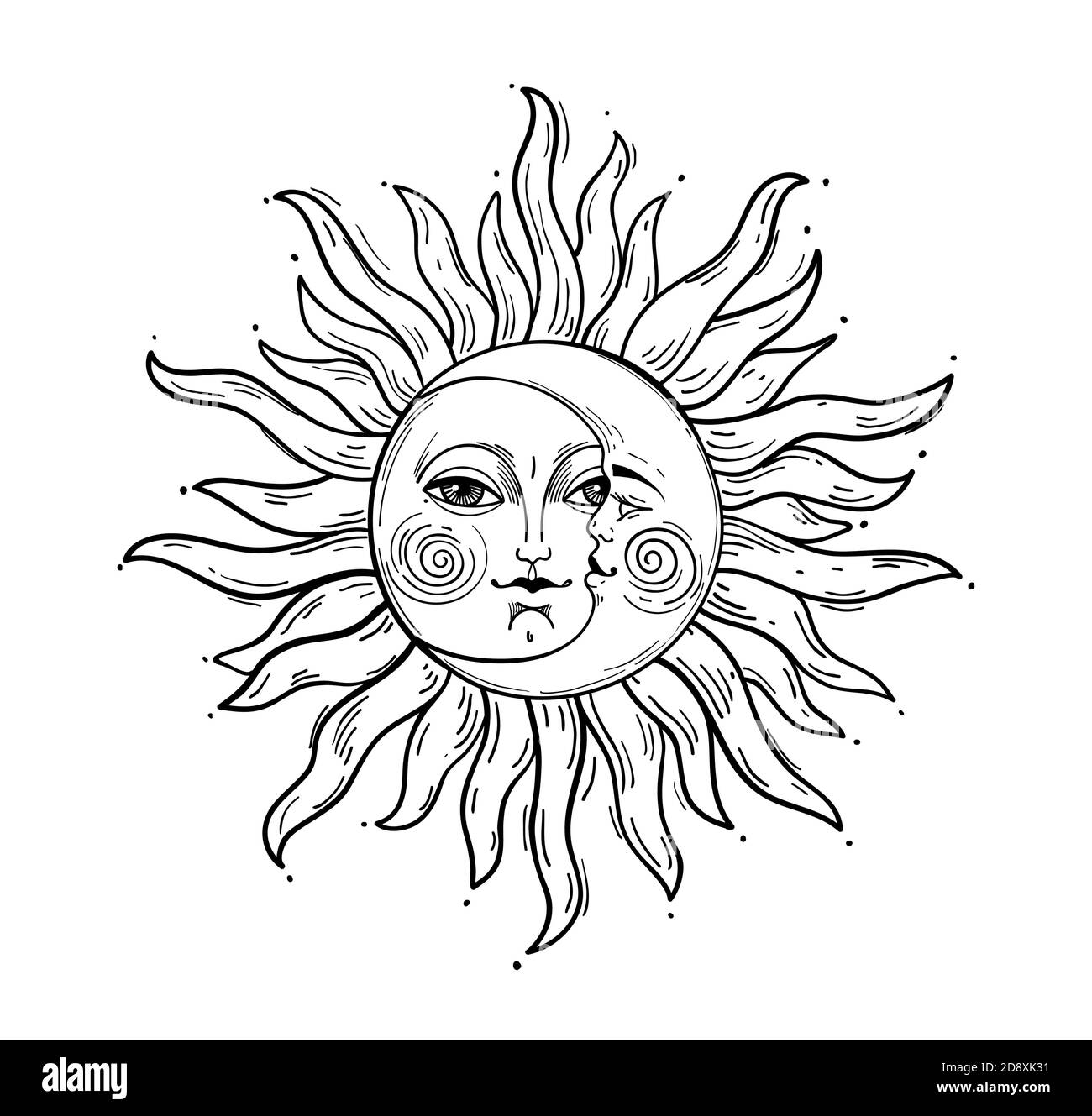 sun and moon (drawing)