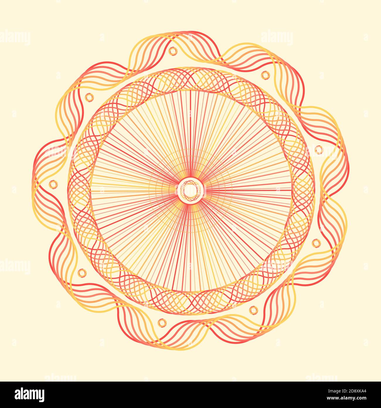 Orange abstract rosette. Premium vector Stock Vector