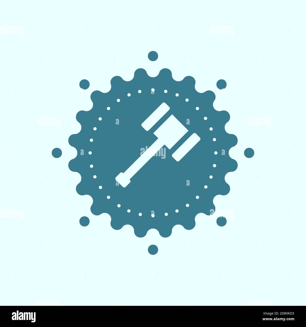 hammer law icon, blue stamp. vector illustration Stock Vector Image