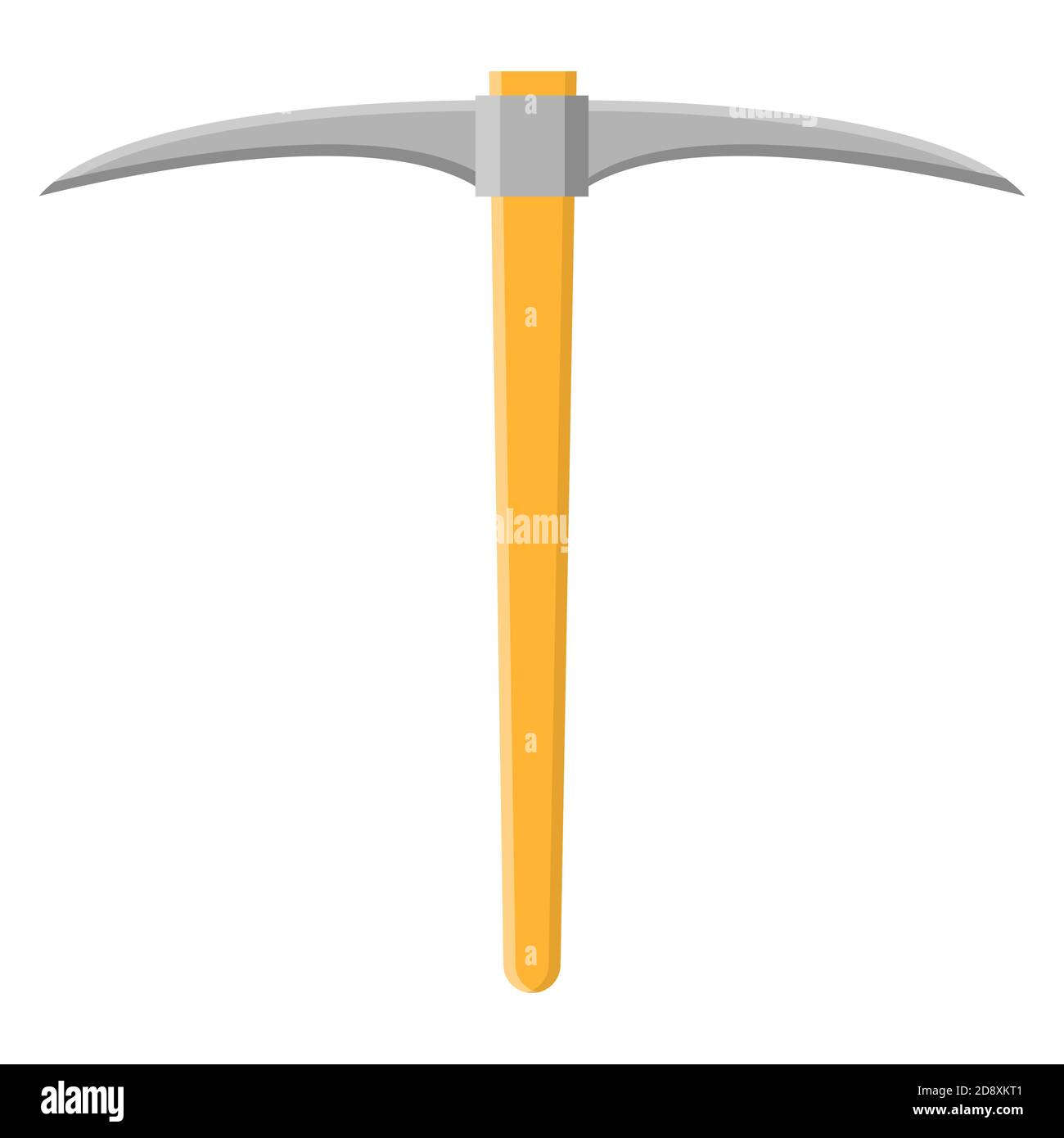 Cartoon pickaxe icon isolated on white background. Gardening tool