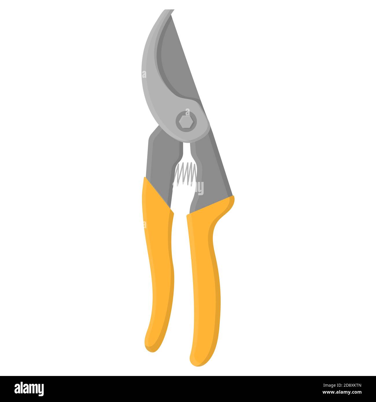 Cartoon gardening scissors or secateurs isolated on white background