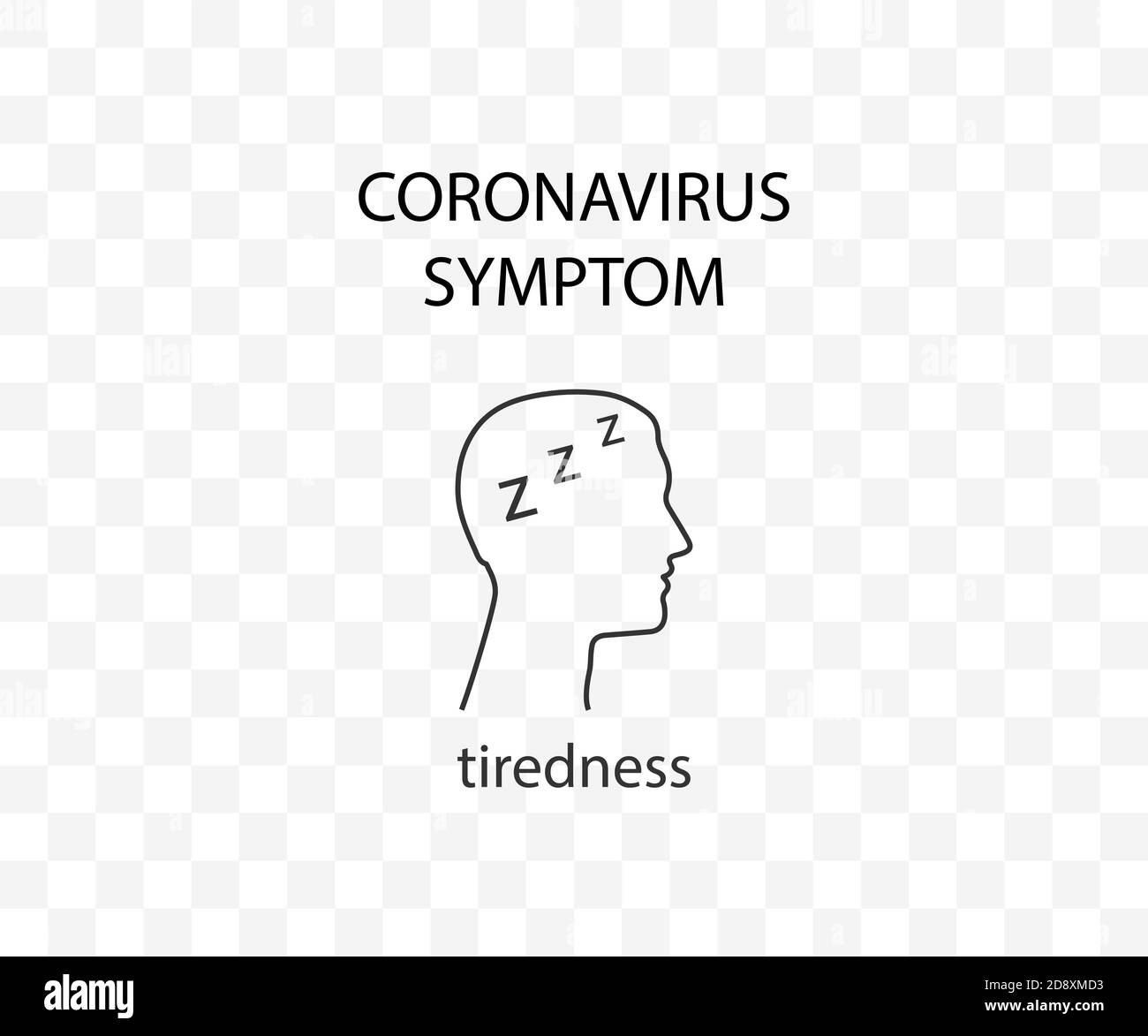 Coronavirus symptom, tiredness, covid-19. Vector illustration, flat. Stock Vector