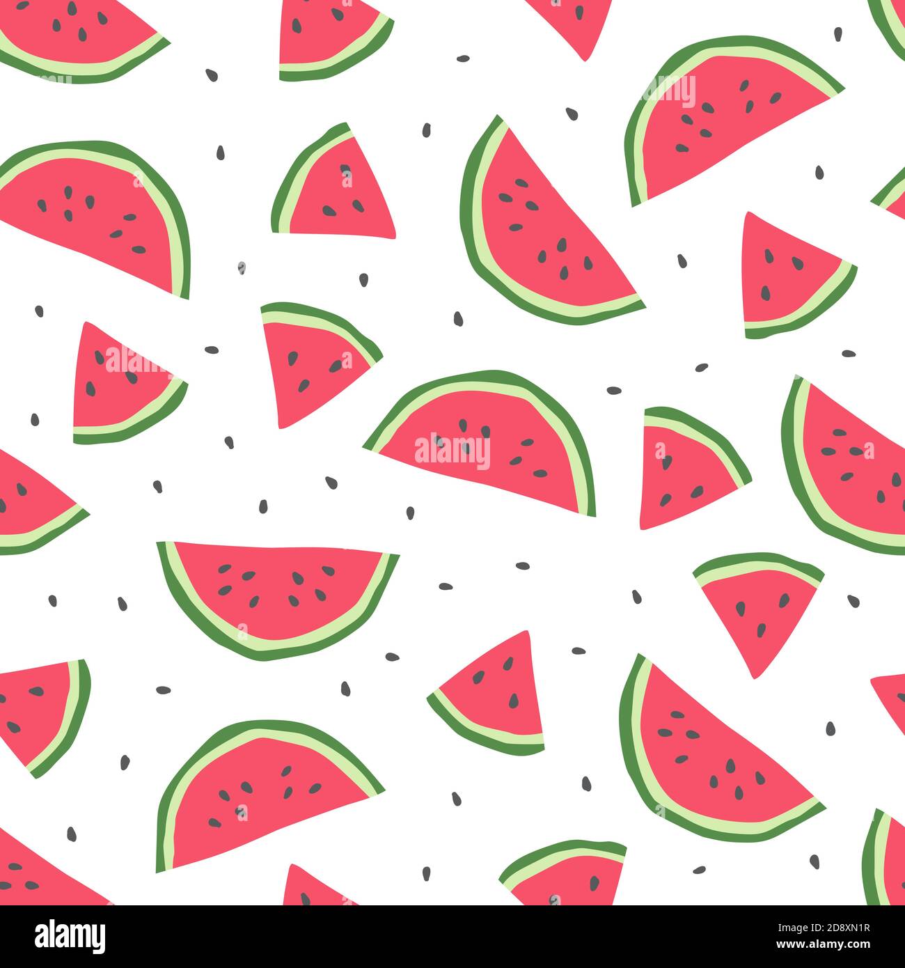 Seamless pattern with cute watermelon Stock Vector