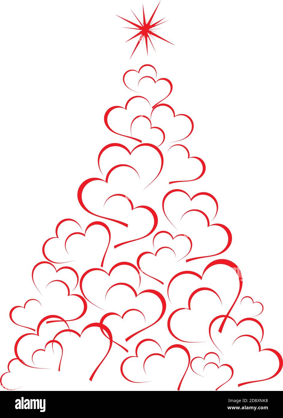 Vector Christmas tree with heart Stock Vector Image & Art - Alamy