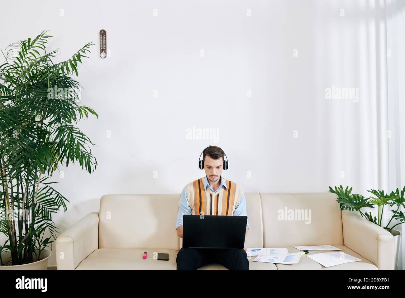 Businessman working from home Stock Photo