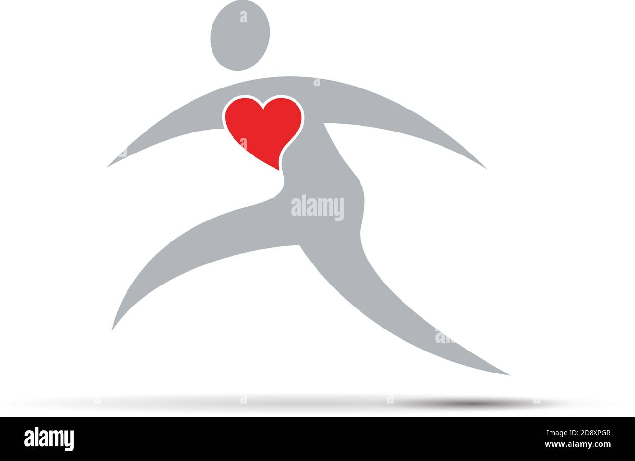 Vector abstract man running, heart and sport Stock Vector Image & Art