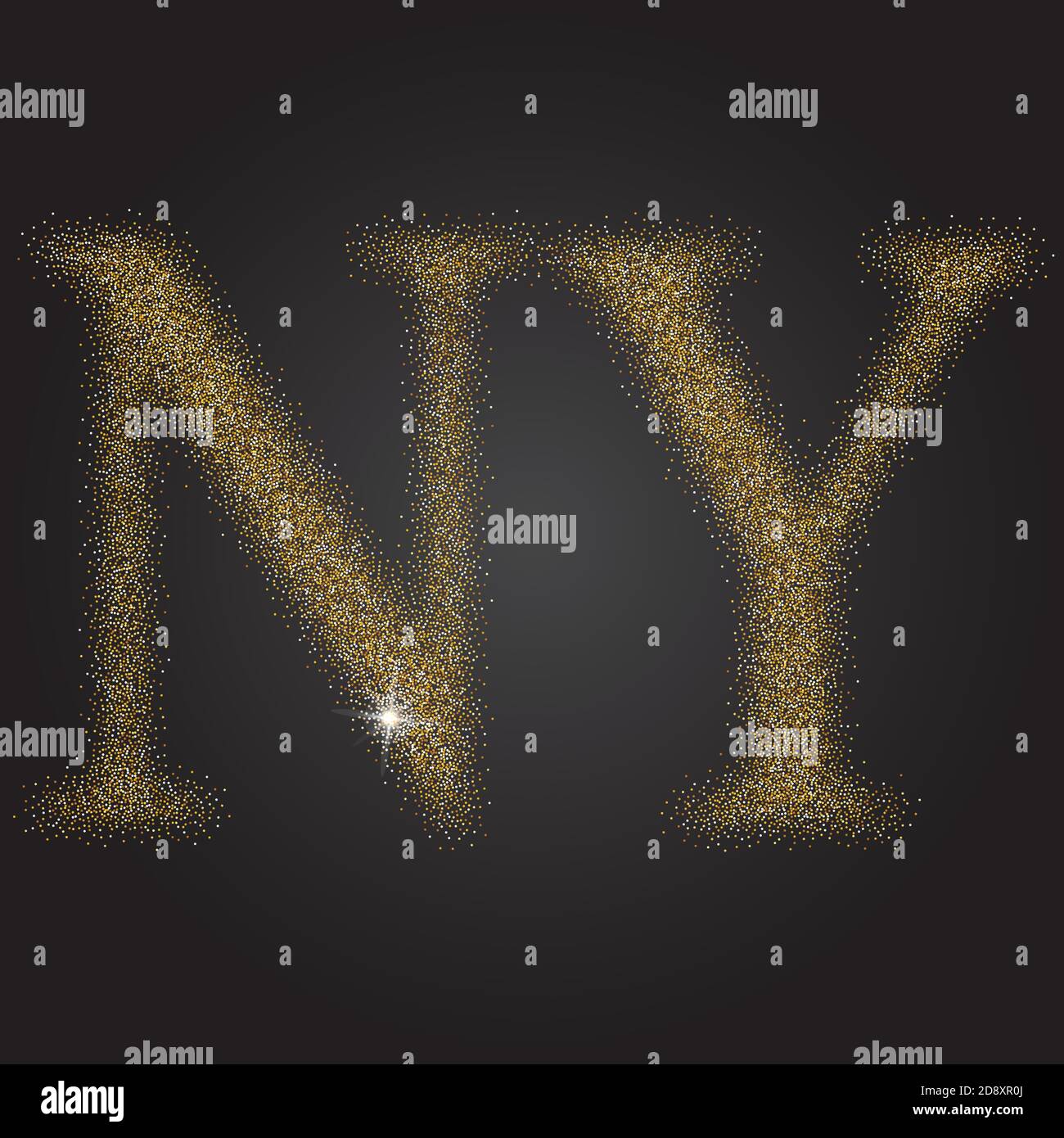 letter N and Y monogram golden logo Stock Vector