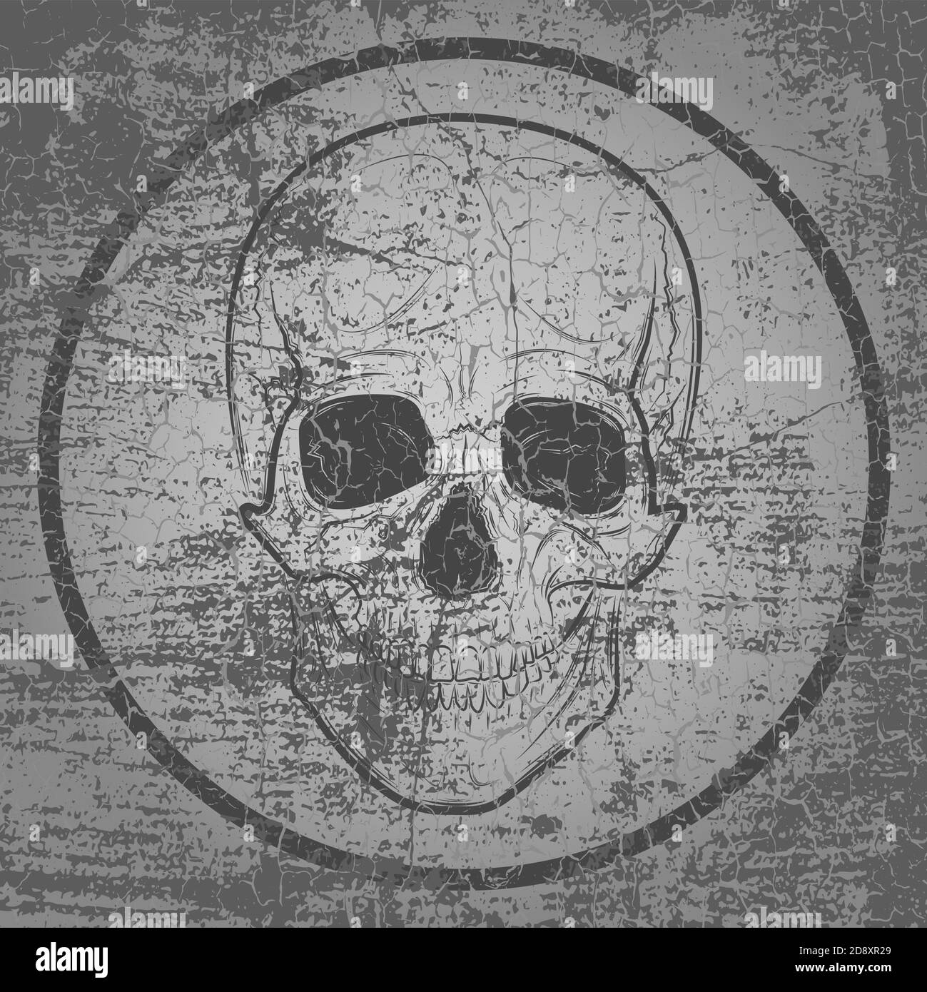 skull and grunge vector background. For printing on T - shirt Stock Vector