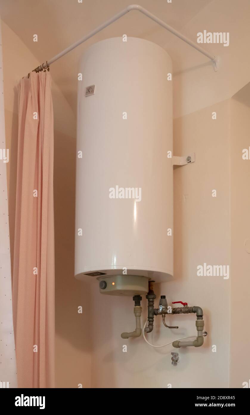 Large electric boiler, hanging on a wall Stock Photo Alamy