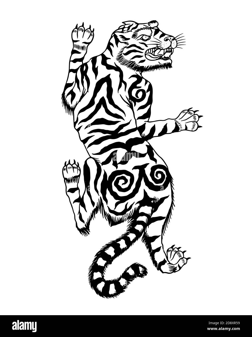 Update 82+ black and white japanese tiger tattoo best in.cdgdbentre