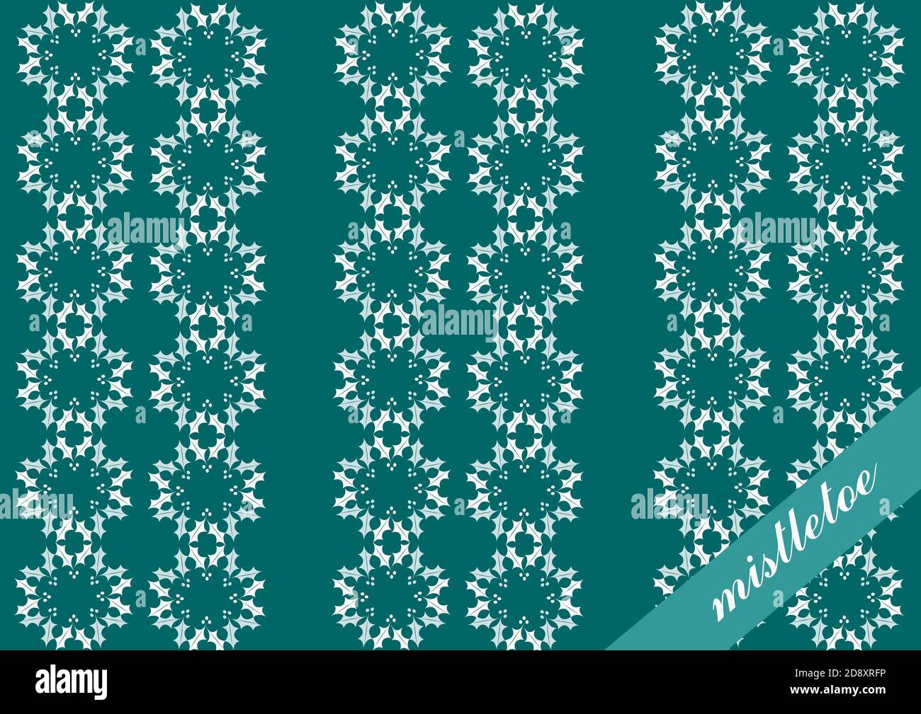 seamless mistletoe fun wallpaper and pattern for decoration, in bright