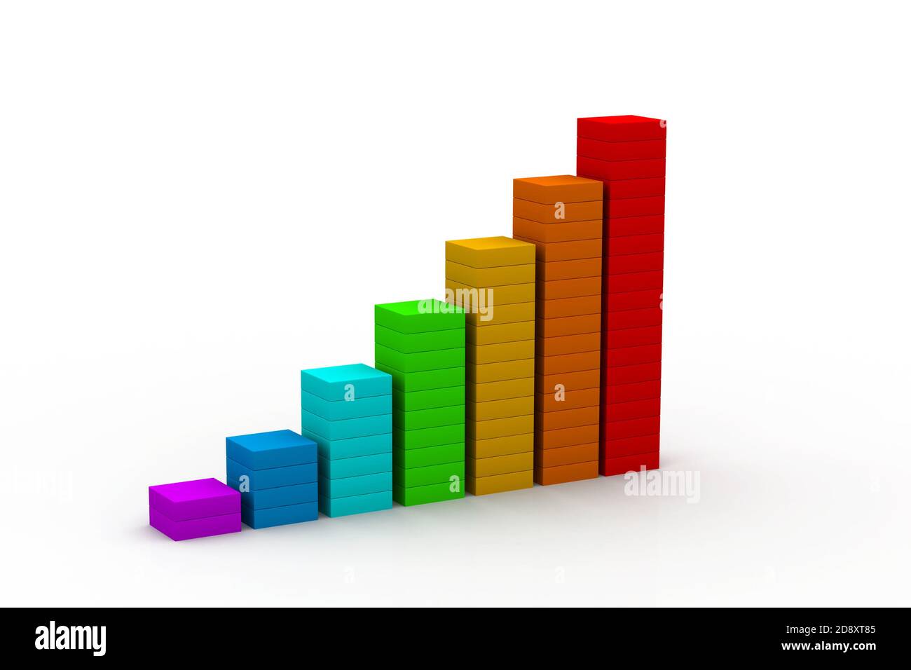 Business Graph in 3d on white background Stock Photo - Alamy