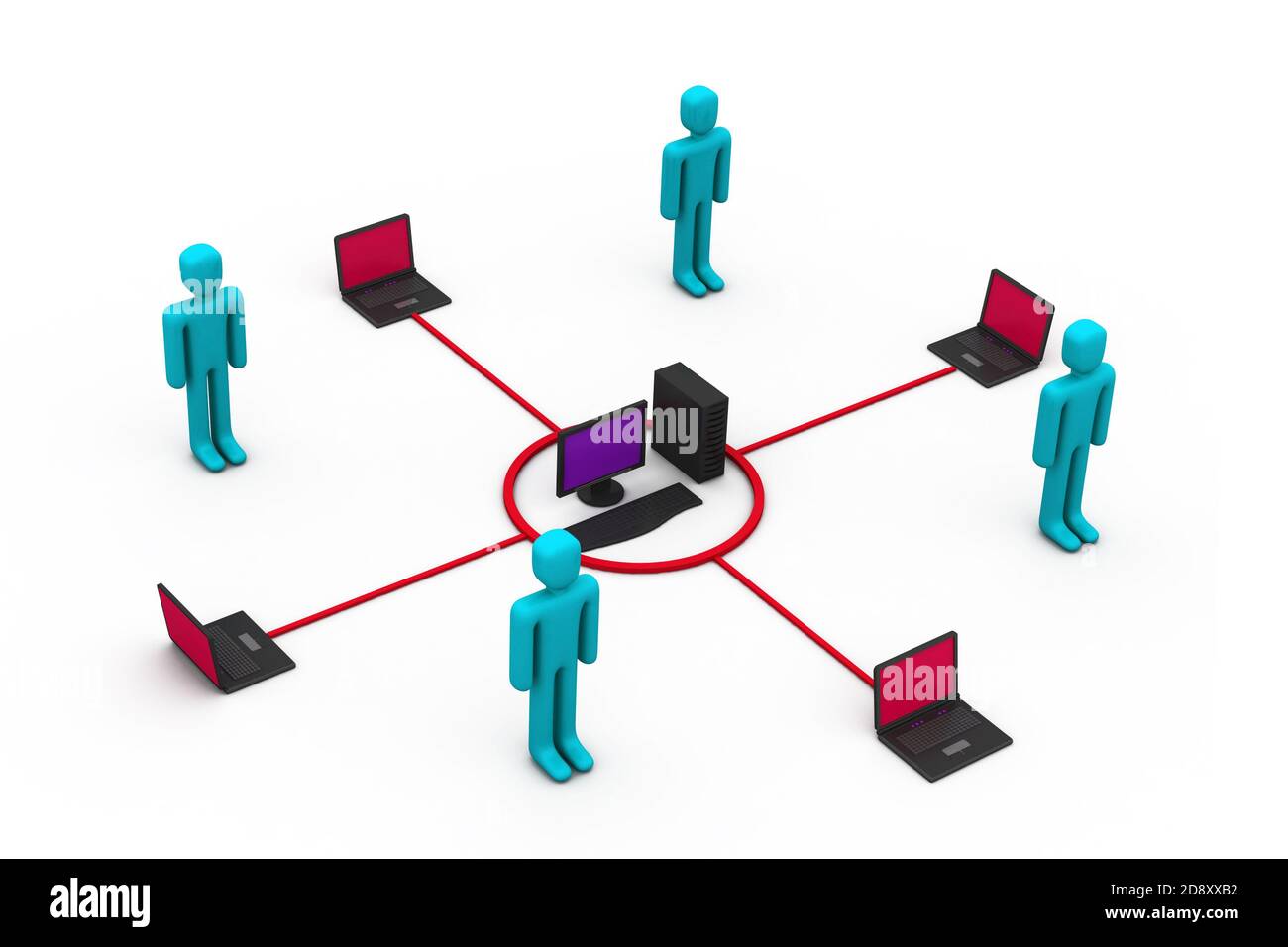 Computer network communicating Stock Photo Alamy