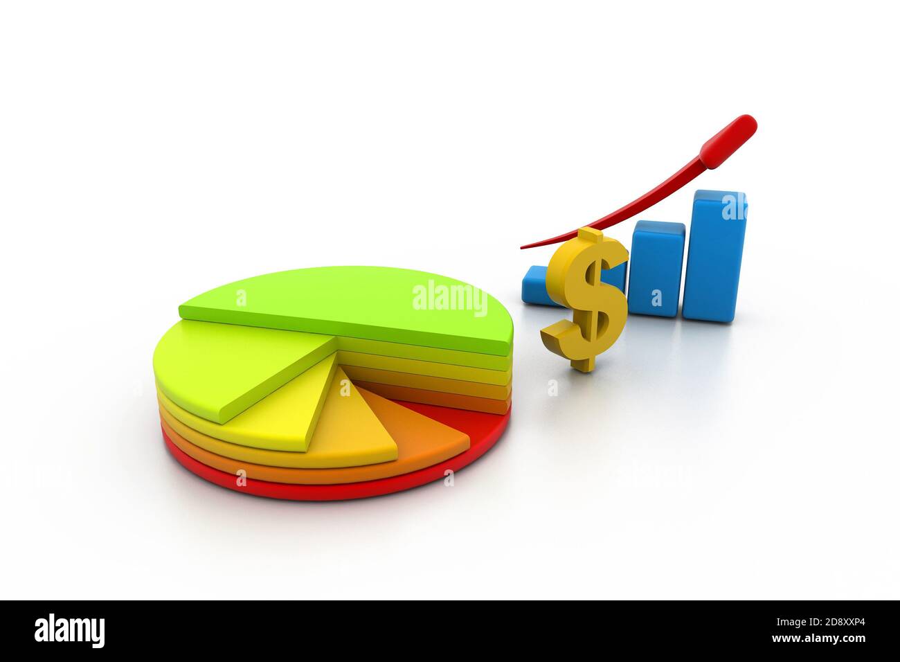 Business graph with pie diagram Stock Photo - Alamy
