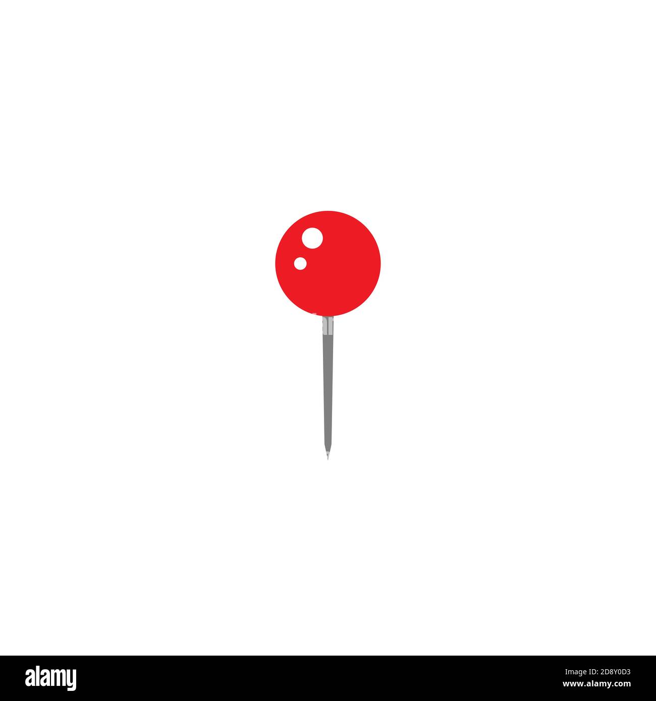 red push pin icon isolated on white. office stationary needle. vector  illustration Stock Vector Image & Art - Alamy