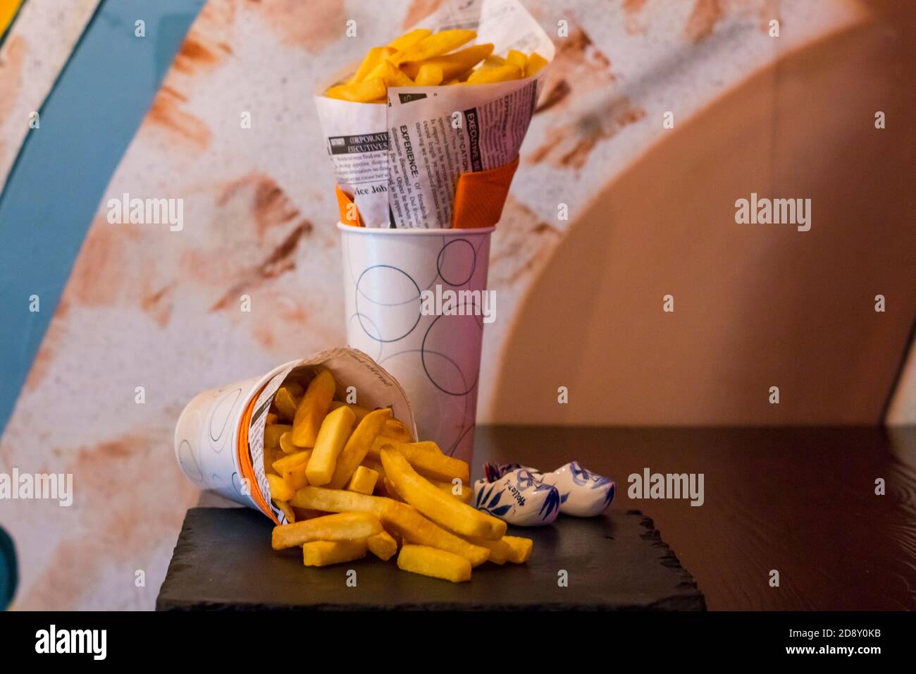Double pack of Fresh French fries, deep fried Homemade Baked potato