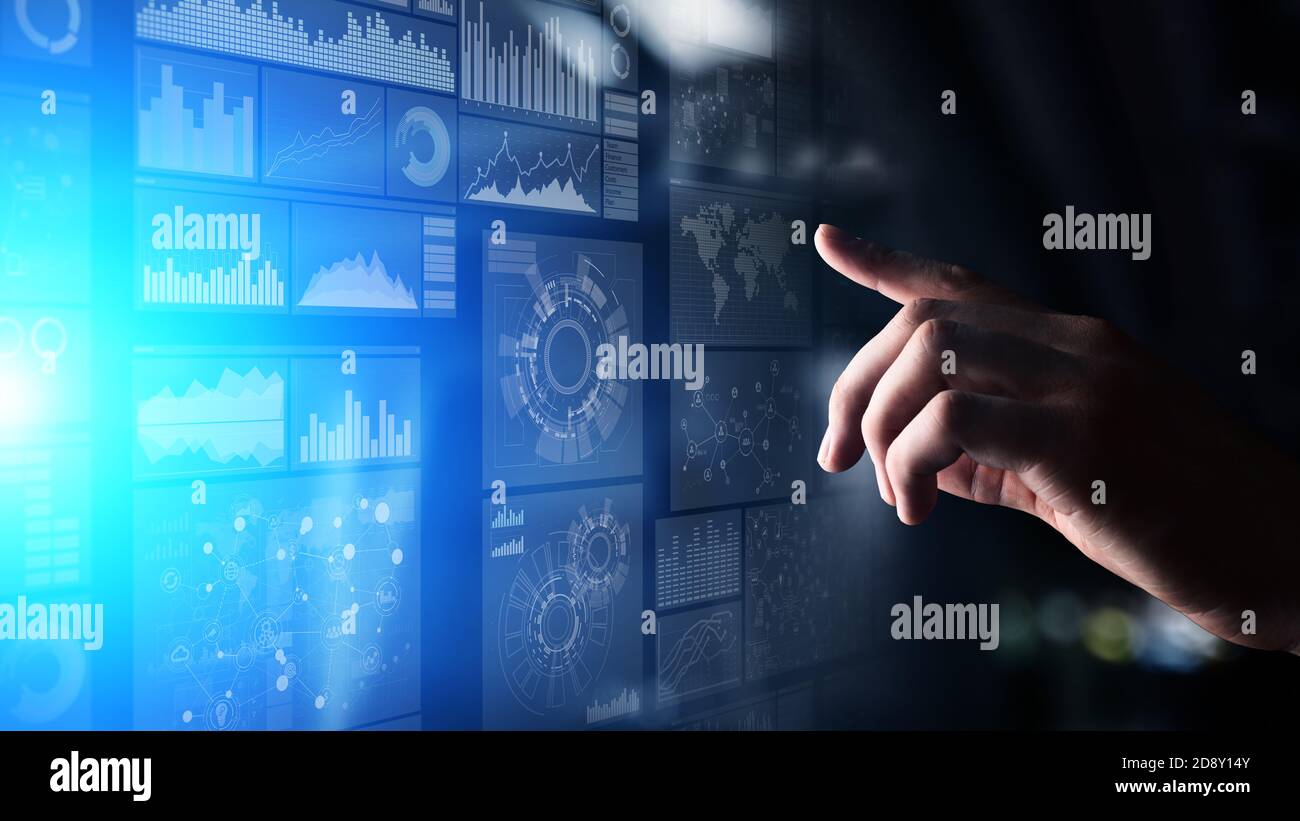 Applications icons on virtual screen, technology, development ...
