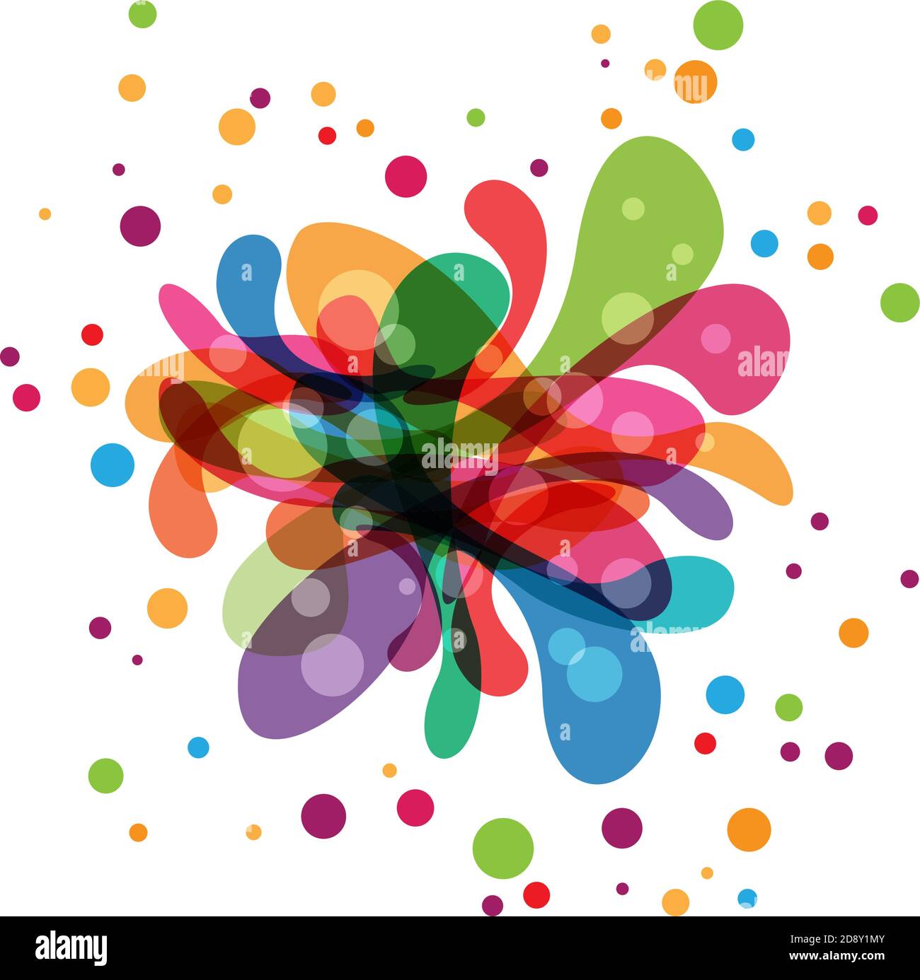 Colored splashes in abstract shape Stock Vector