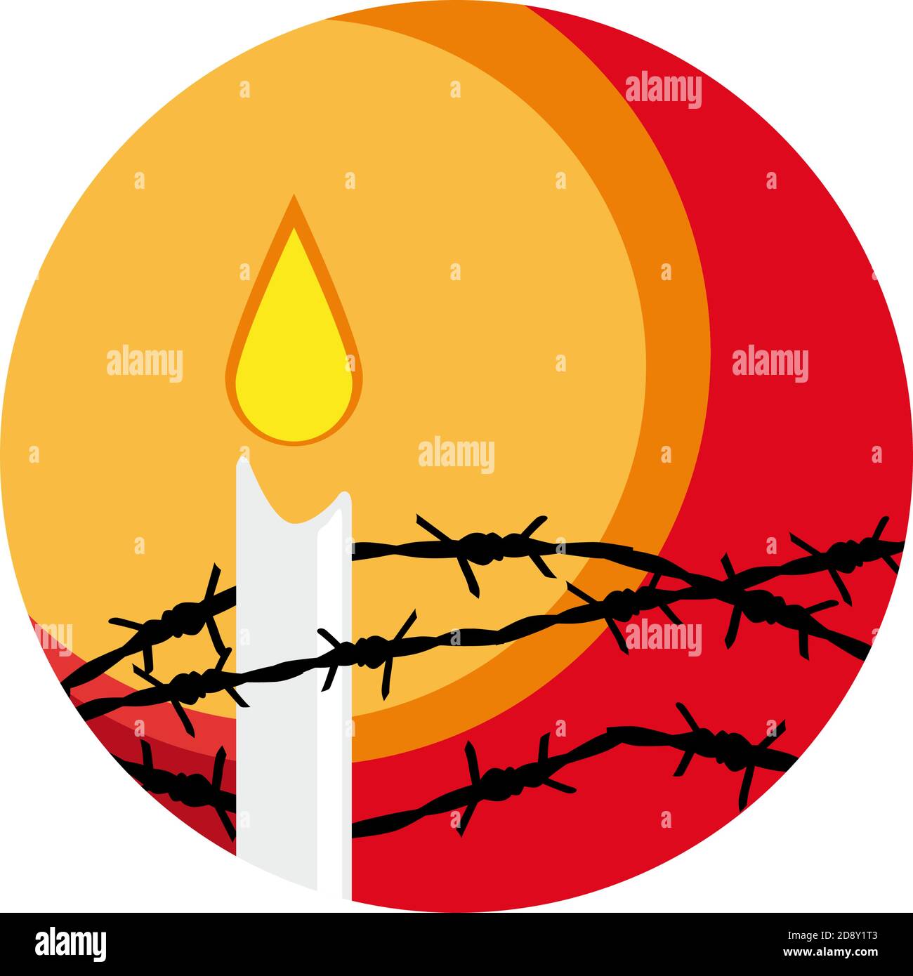 Vector abstract barbed wire and candle Stock Vector