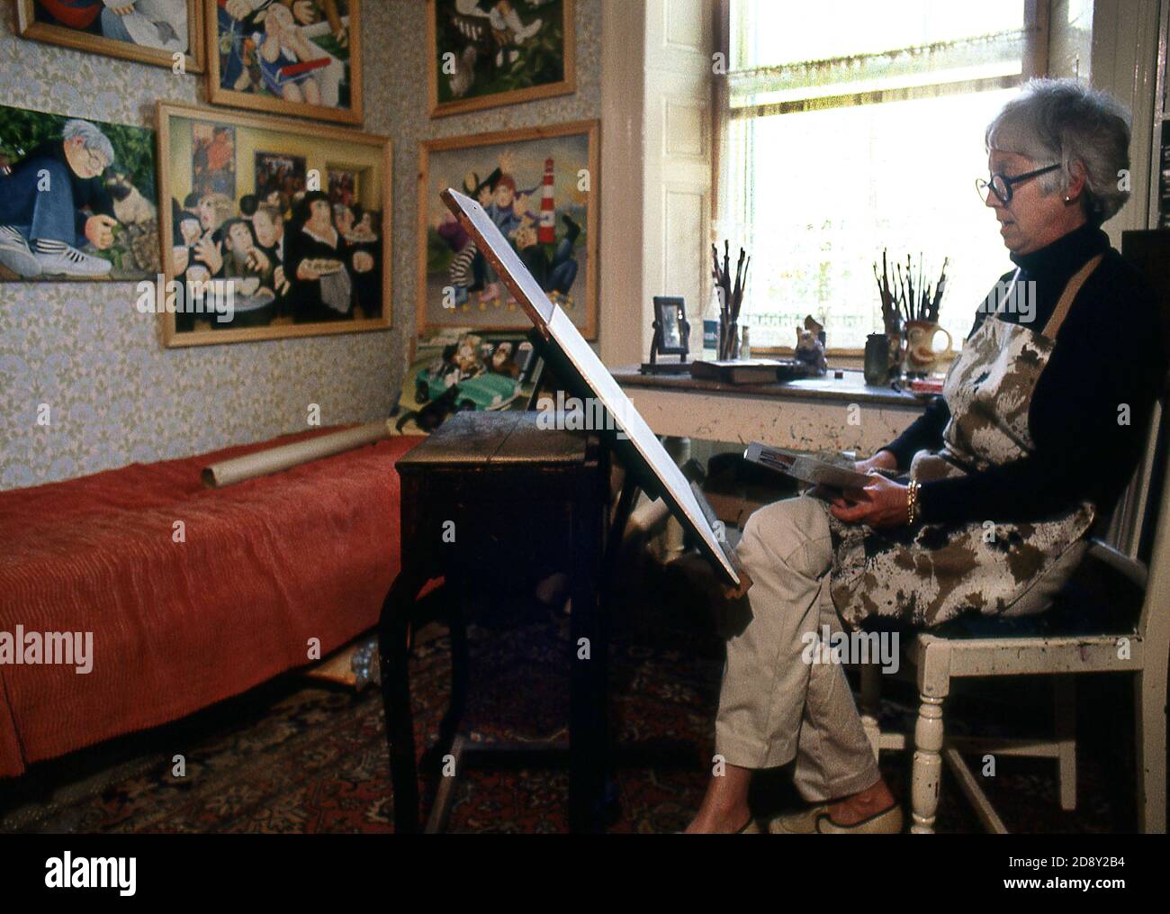Beryle Cook artist in her studio in Plymouth Devon UK 1980 Stock Photo ...