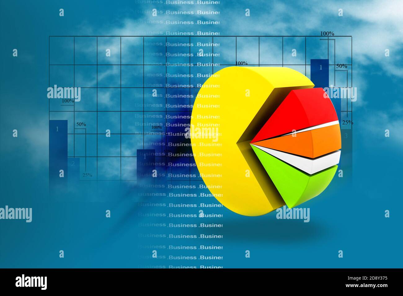 pie chart in abstract business background Stock Photo - Alamy