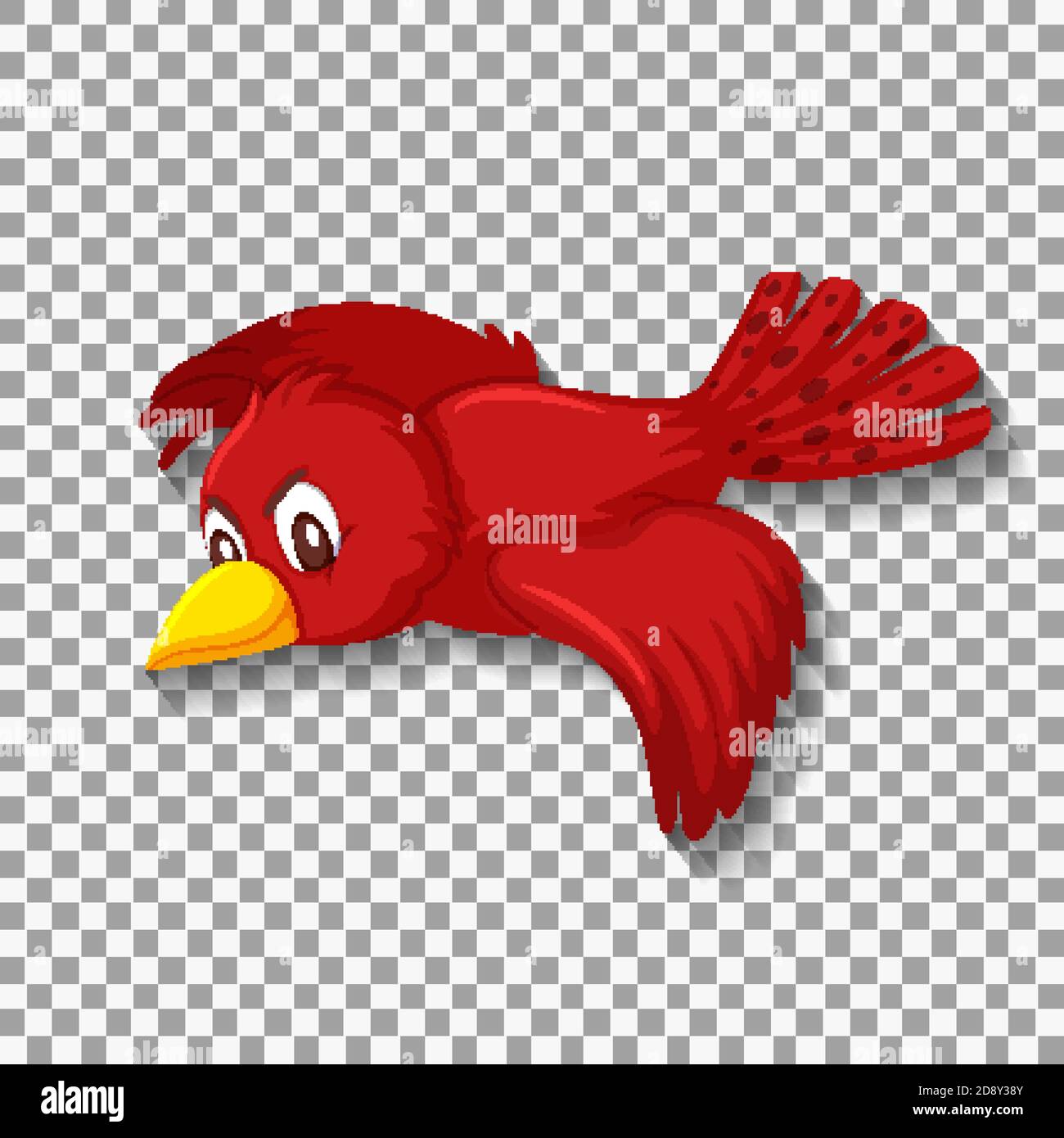 Cute red bird cartoon character illustration Stock Vector Image & Art