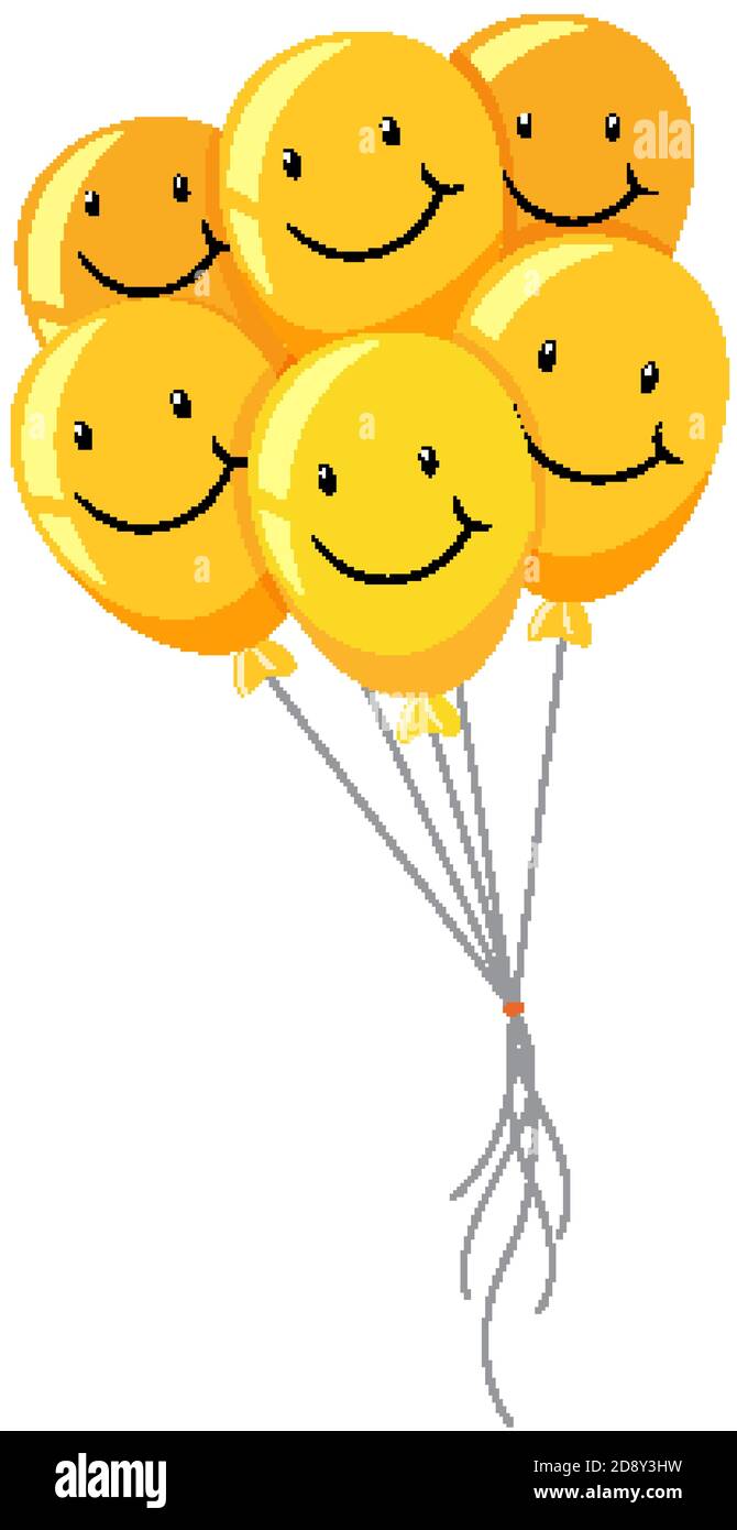 Yellow happy smiley balloon illustration Stock Vector Image & Art Alamy