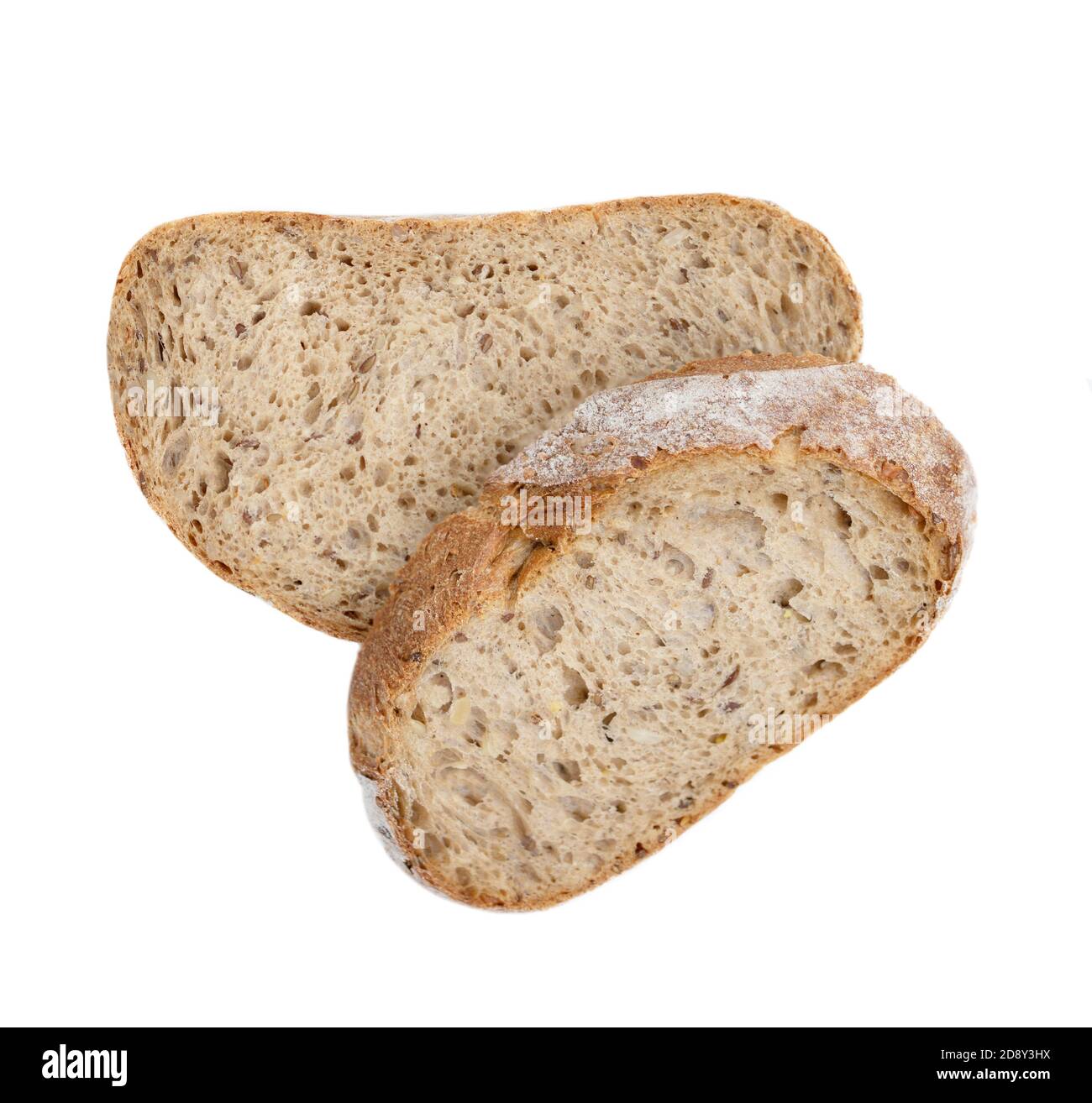 Sliced bread isolated on a white background. Bread toasts Top view ...