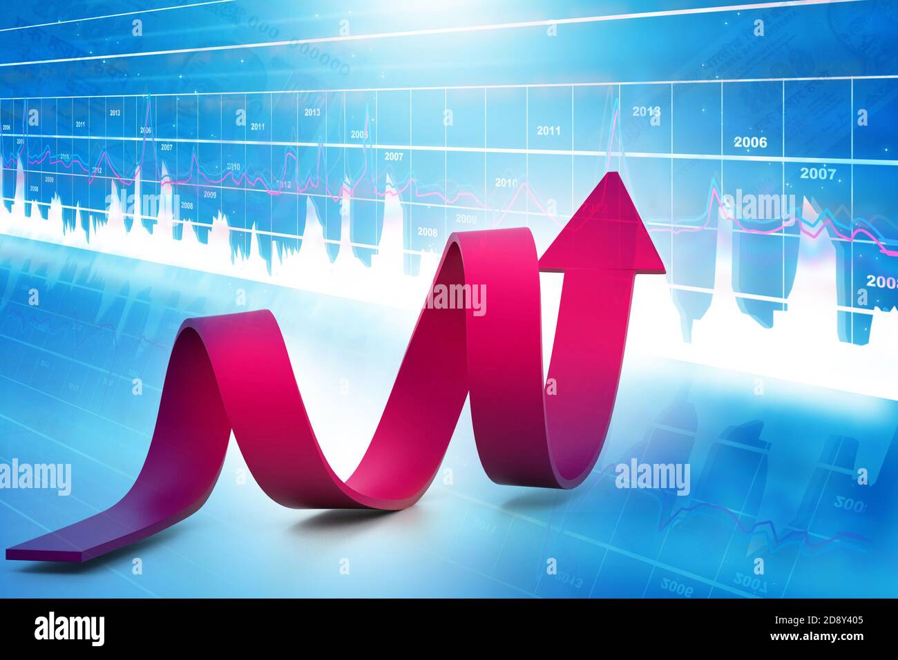 Digital illustration of Business growth graph Stock Photo - Alamy