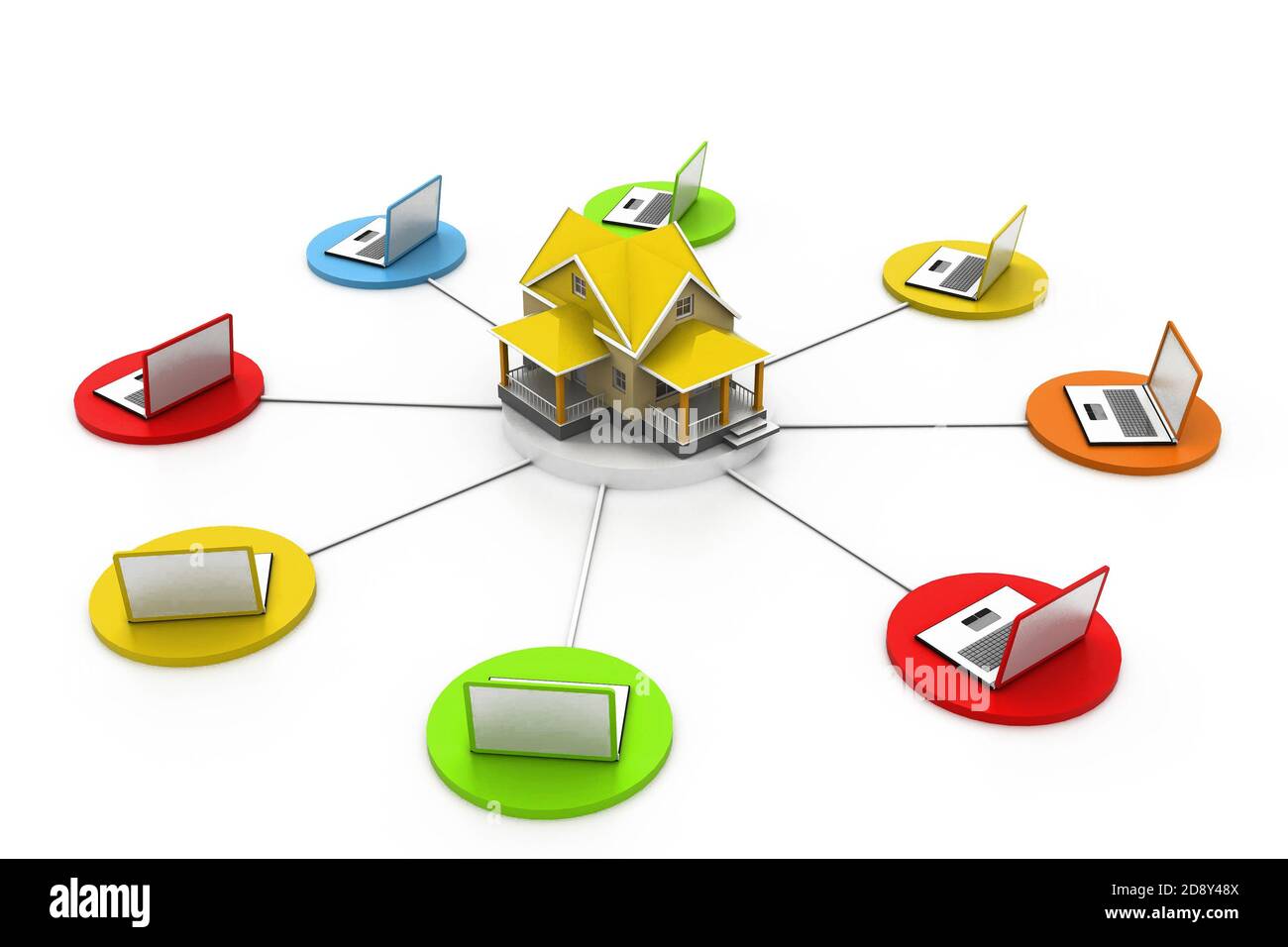 House controlled by laptop.(smart computer concept Stock Photo Alamy