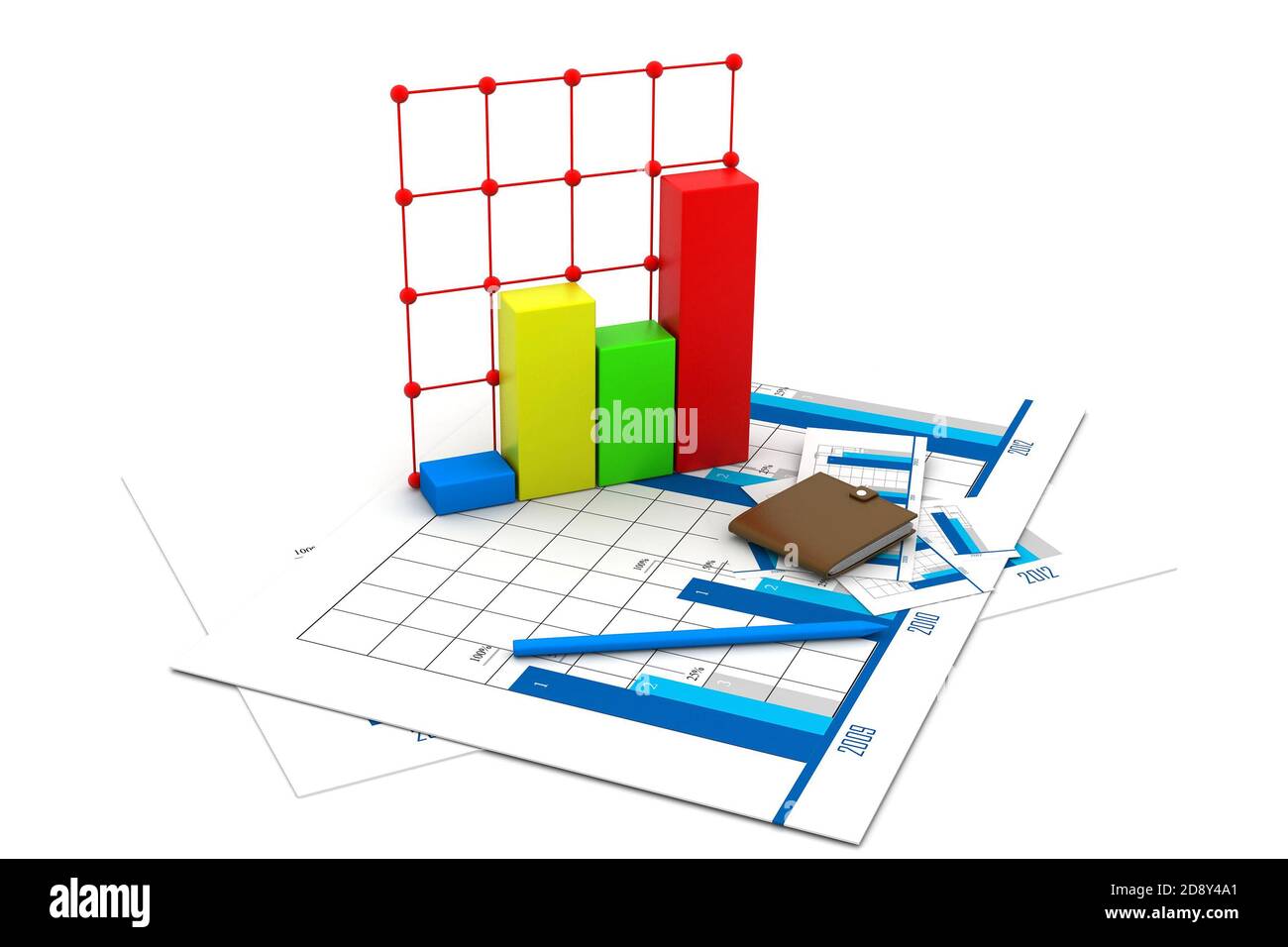 Business chart with growth graph Stock Photo - Alamy