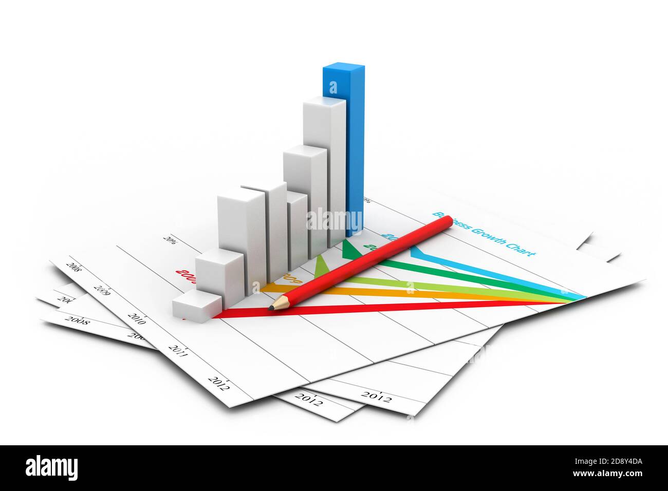 Business chart with growth graph Stock Photo - Alamy