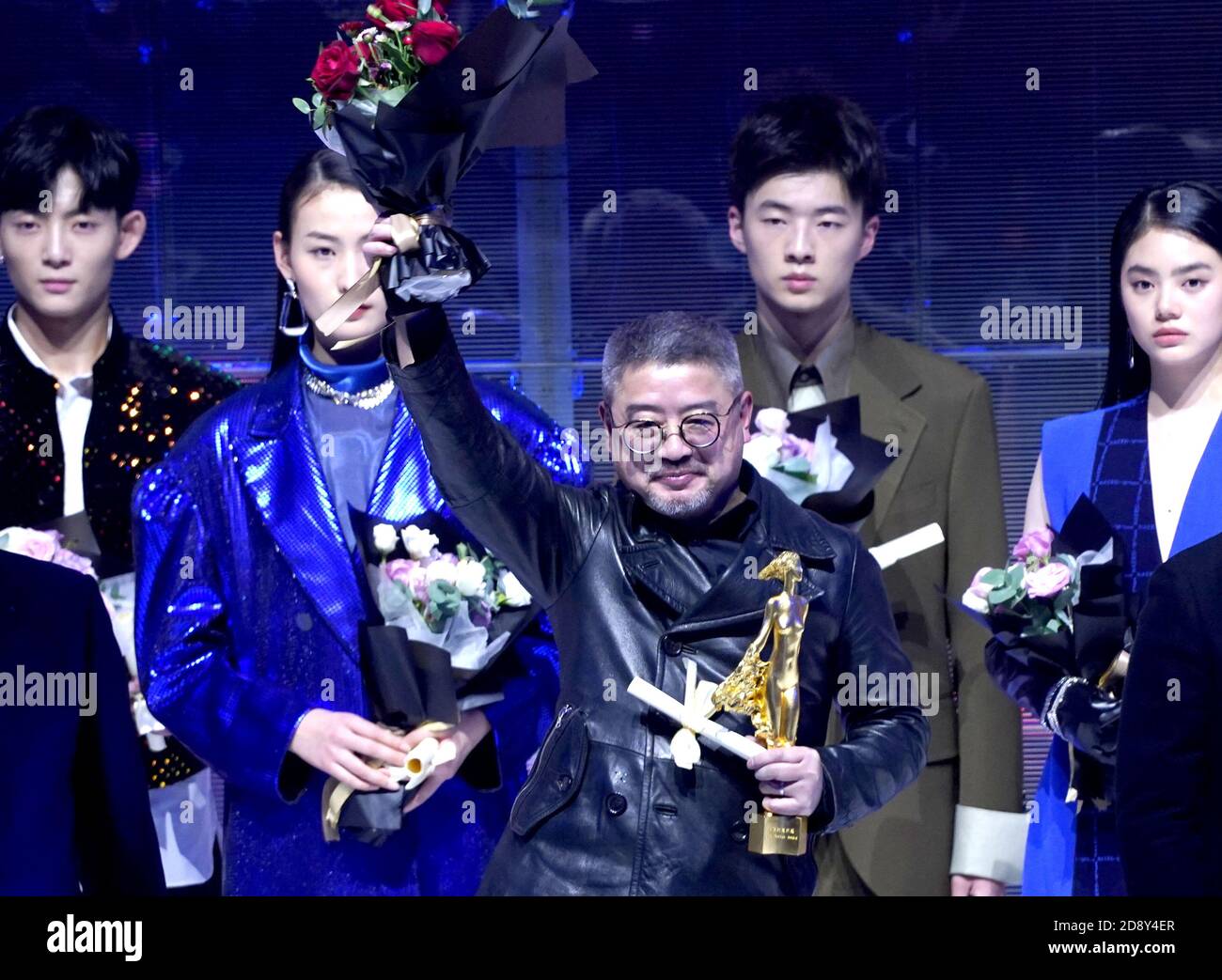 Beijing, China. 1st Nov, 2020. Liu Yong, winner of the Jinding award, poses for photos during the China Fashion Week in Beijing, capital of China, Nov. 1, 2020. Credit: Chen Jianli/Xinhua/Alamy Live News Stock Photo