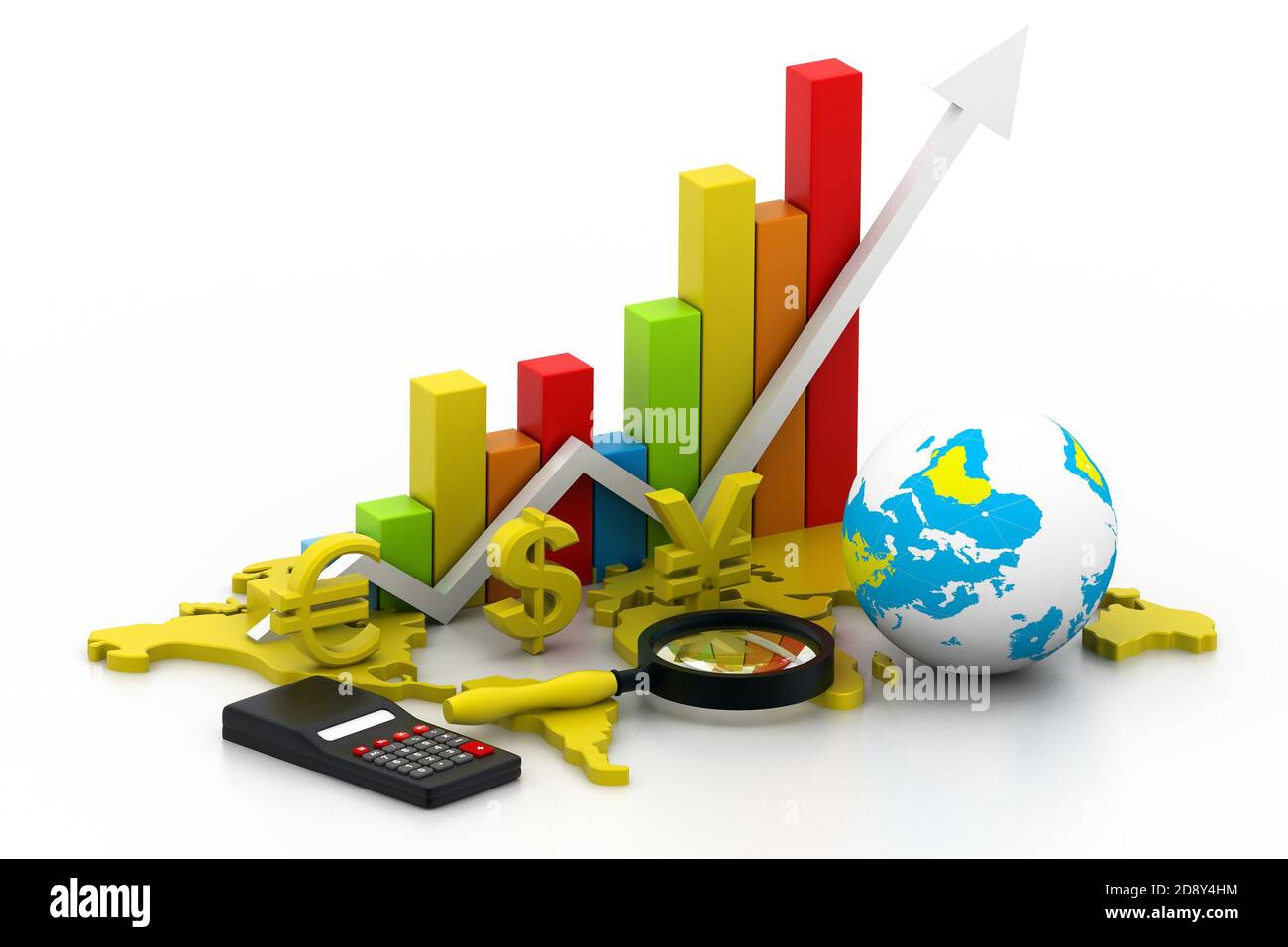 Analyzing World business graph Stock Photo Alamy