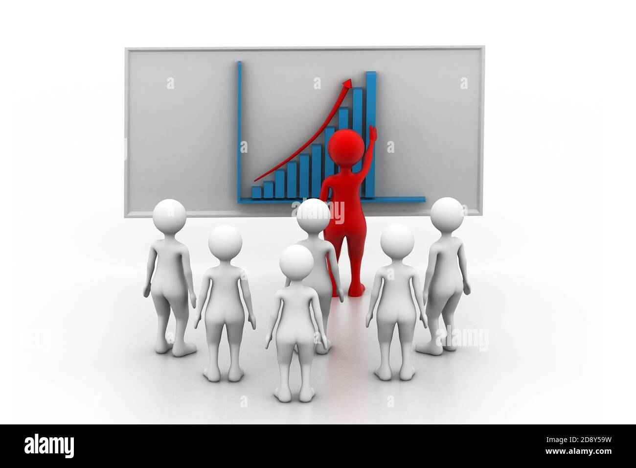 Business man showing growth graph Stock Photo - Alamy