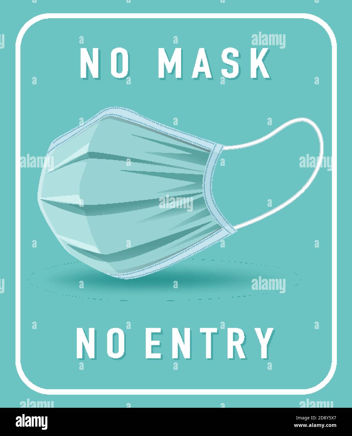 No mask no entry warning sign with mask object illustration Stock