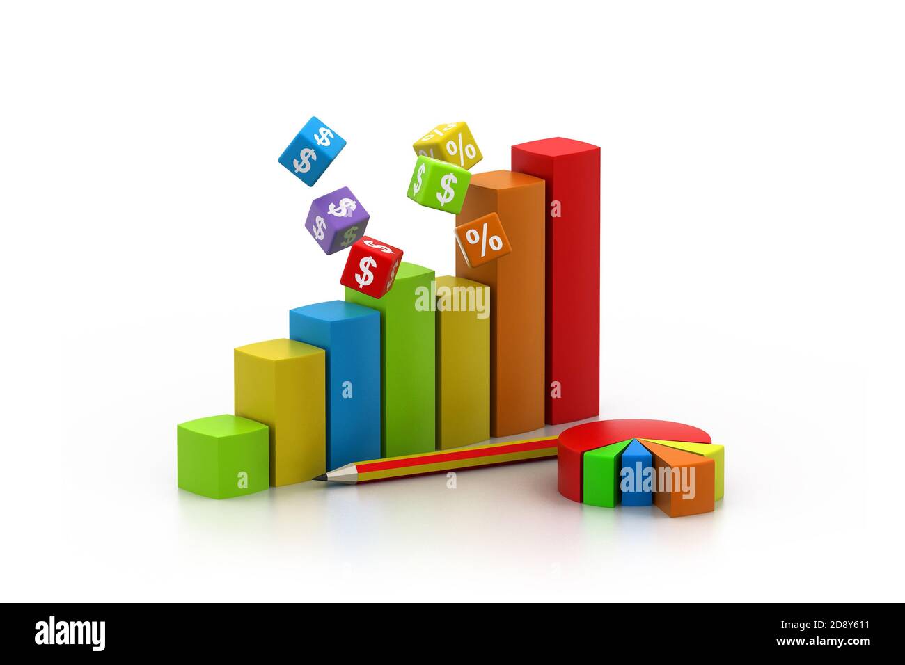 Business graph and pie chart Stock Photo - Alamy