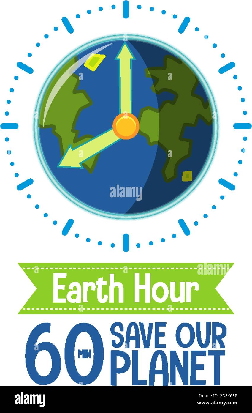 Earth Hour campaign poster or banner with 60 mins save our