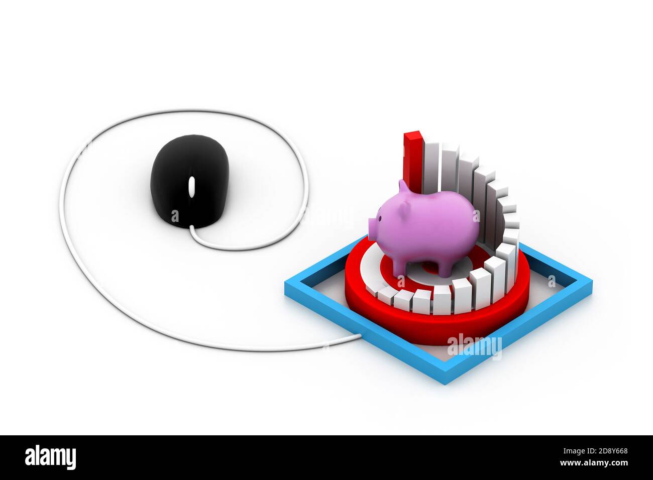 Mouse on success target graph Stock Photo - Alamy