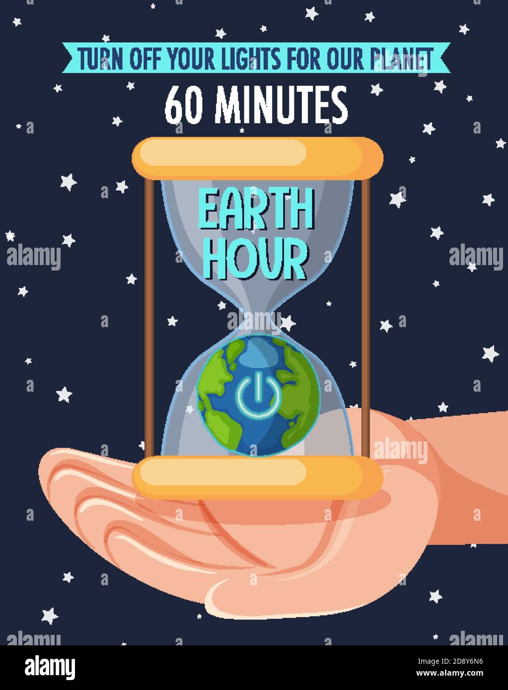 Earth Hour campaign poster or banner turn off your lights for our