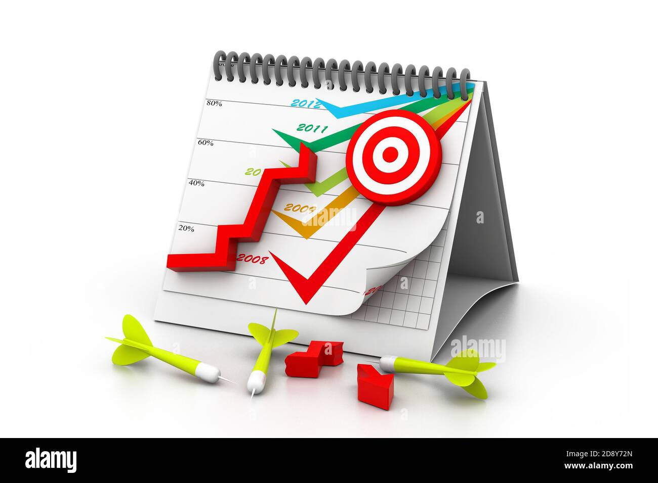 Many arrows miss their target. (a goal not achieved} Stock Photo