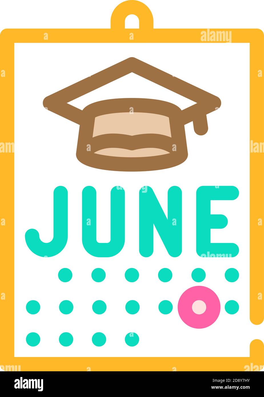 date graduation calendar color icon vector illustration Stock Vector ...