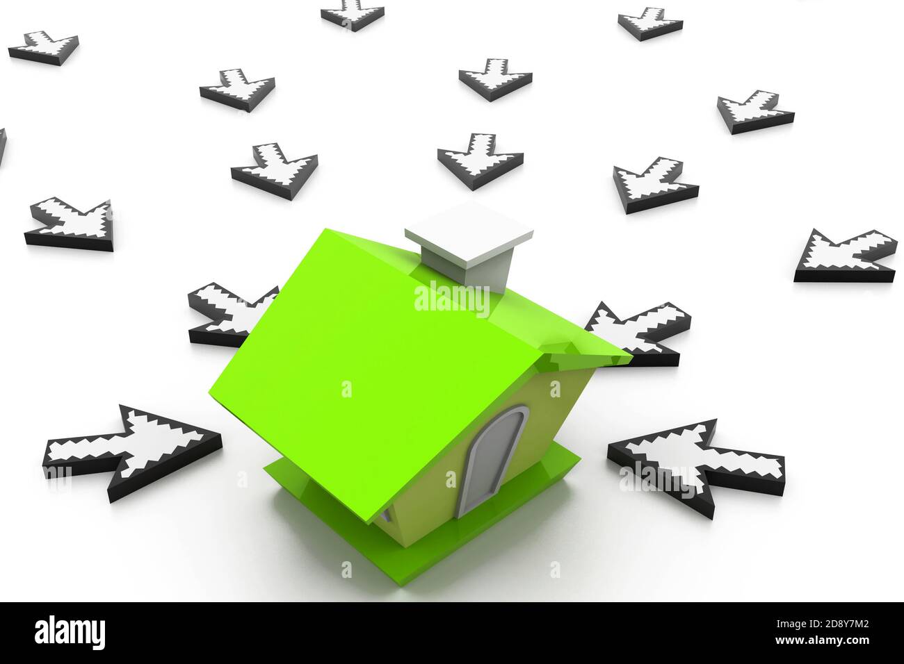 House Cursor Design 3D Cursors and house Stock Photo - Alamy