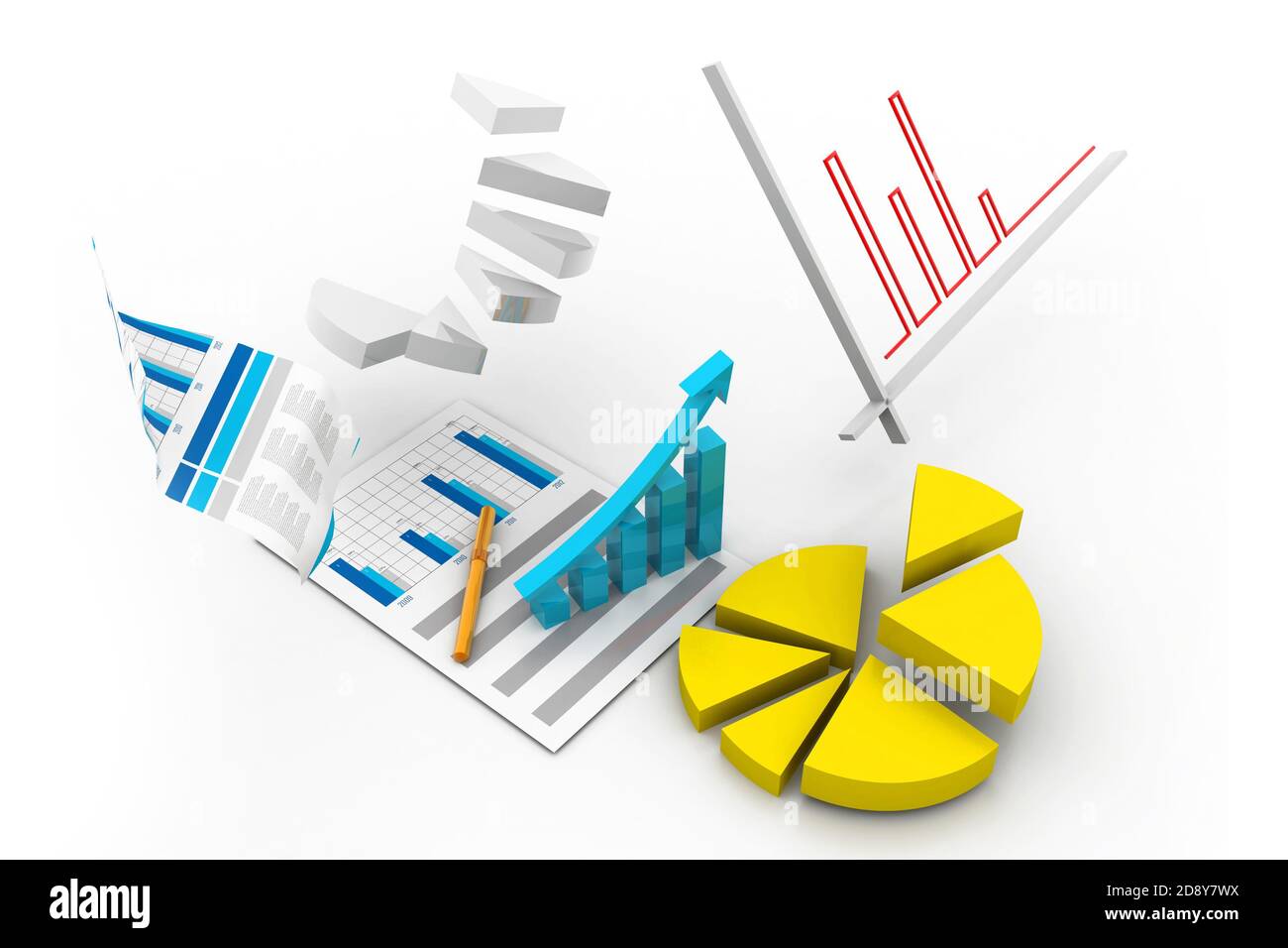 Business chart with growth graph Stock Photo - Alamy