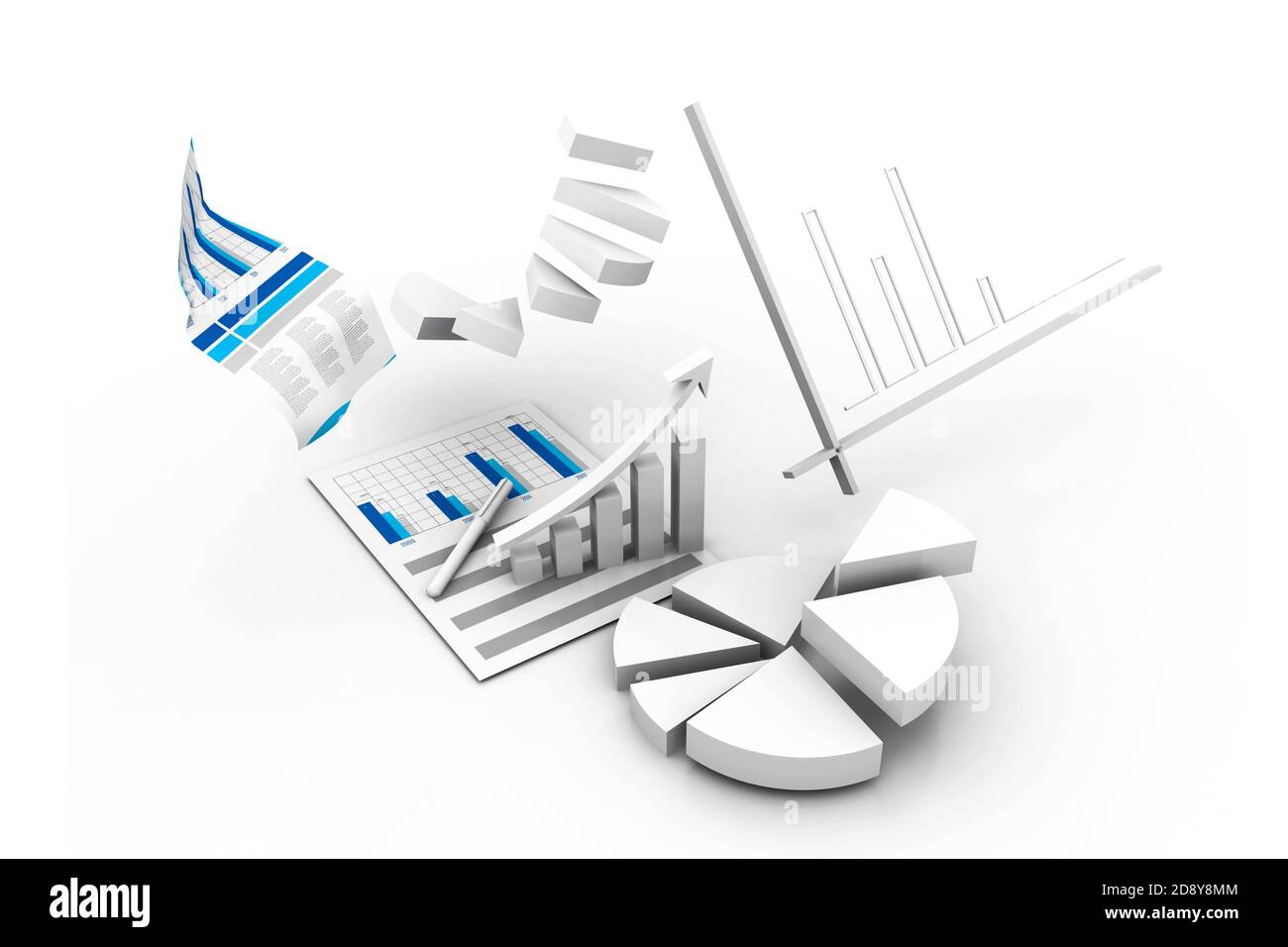 Business chart with growth graph Stock Photo - Alamy