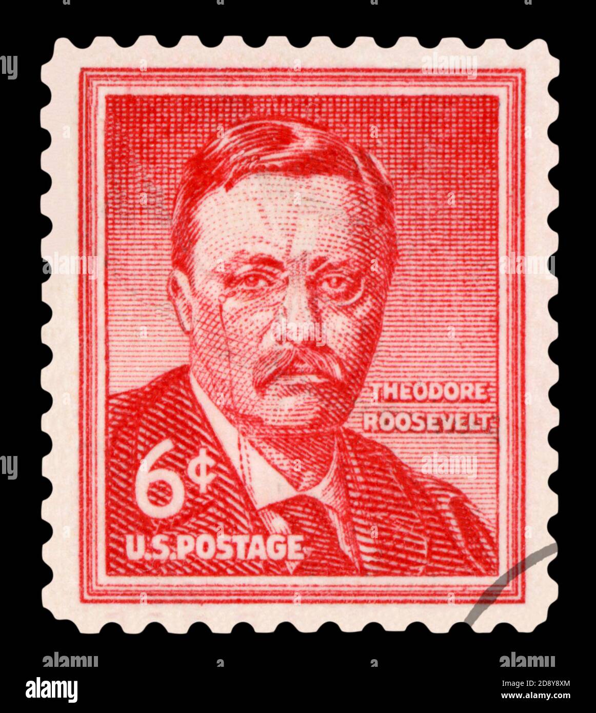USA - CIRCA 1955: A stamp printed in United States of America shows Theodore 'Teddy' Roosevelt (1858-1919) was the 26th President of the United States Stock Photo